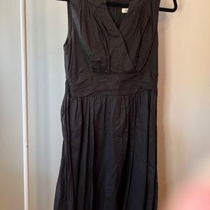 Black v-neck mid-length dress